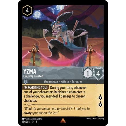 Yzma - Unjustly Treated (184/204) - Shimmering Skies Cold Foil