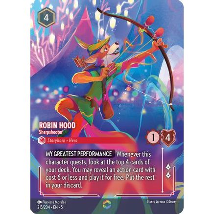 Robin Hood - Sharpshooter (Enchanted) (215/204) - Shimmering Skies Holofoil