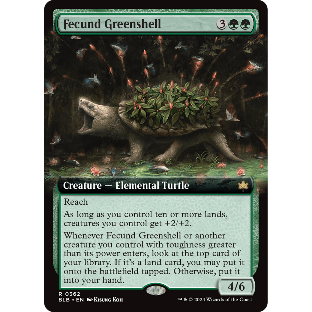 Fecund Greenshell (BLB-362) - Bloomburrow: (Extended Art) Foil