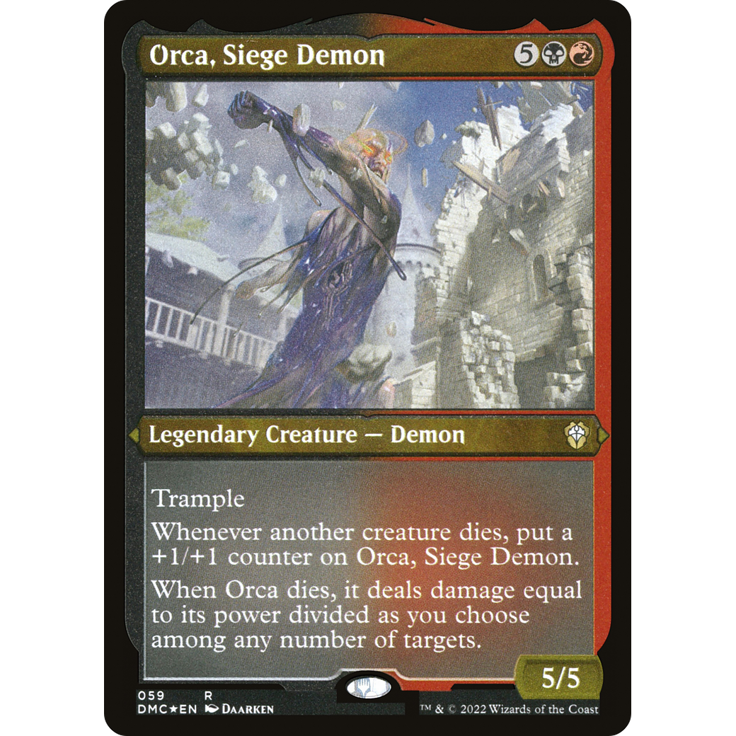 Orca, Siege Demon (DMC-059) - Dominaria United Commander Etched Foil