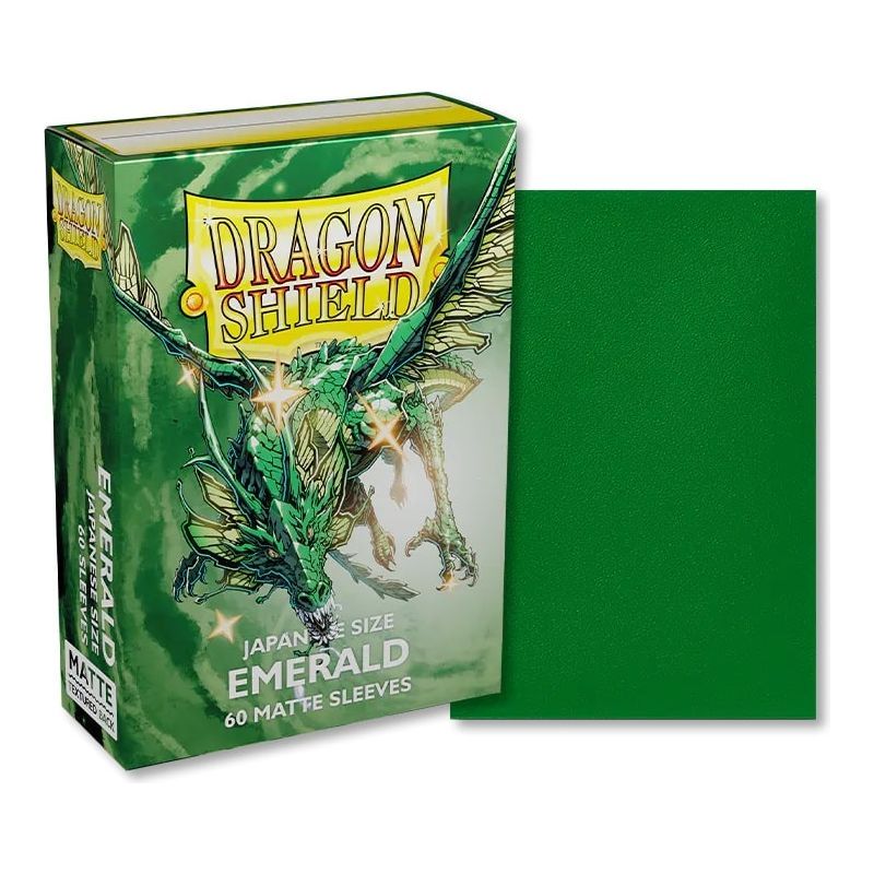 Dragon Shield: Emerald Matte 60ct Japanese Size Sleeves
