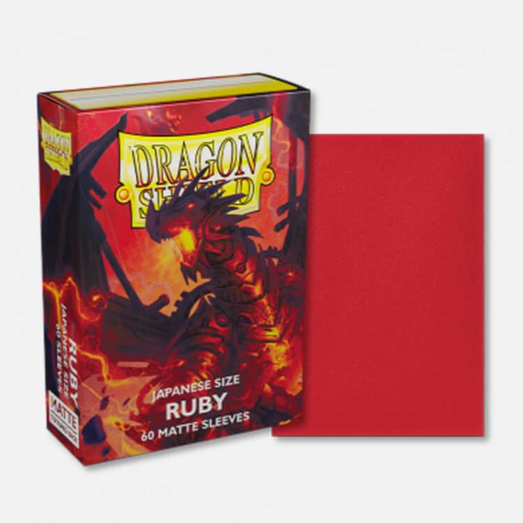 Dragon Shield: Ruby Matte Japanese Size 60ct Sleeves