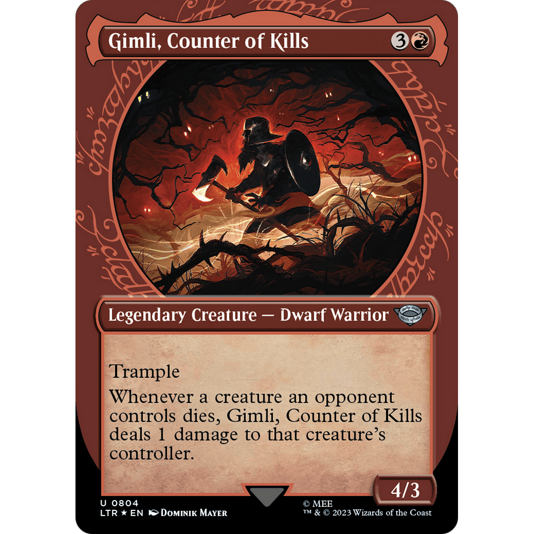 Gimli, Counter of Kills (LTR-804) - The Lord of the Rings: Tales of Middle-earth: (Showcase) (Borderless) Foil
