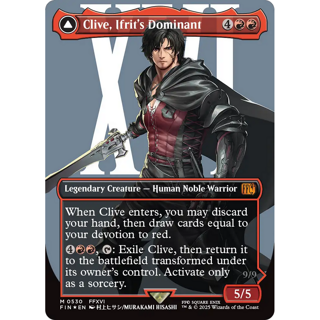 Clive, Ifrit's Dominant // Ifrit, Warden of Inferno (FIN-530) - FINAL FANTASY: (enchantment) (Borderless) Foil