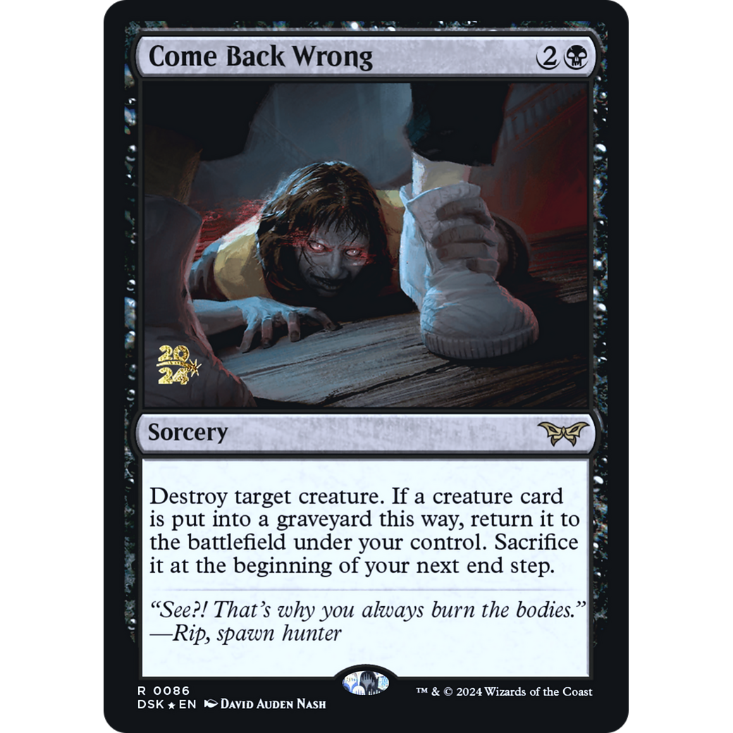 Come Back Wrong (PRE-86S) - Duskmourn: House of Horror Promos Foil