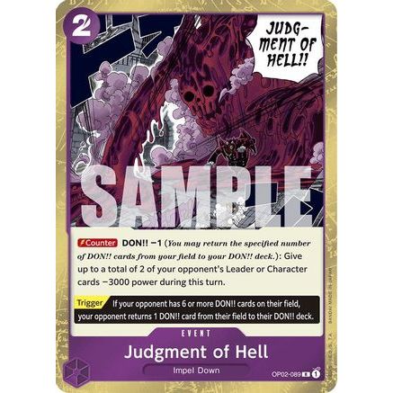Judgment of Hell (Jolly Roger Foil) (OP02-089) - Premium Booster -The Best- Foil