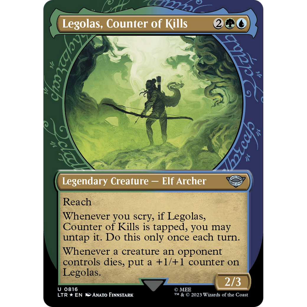 Legolas, Counter of Kills (LTR-816) - The Lord of the Rings: Tales of Middle-earth: (Showcase) (Borderless) Foil