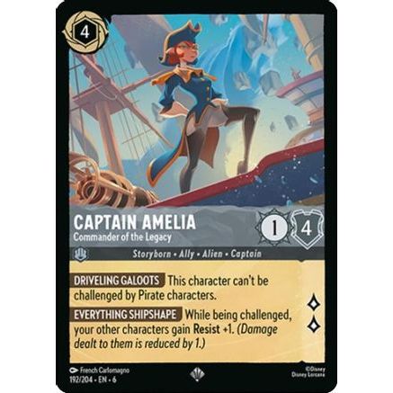 Captain Amelia - Commander of the Legacy (192/204) - Azurite Sea Cold Foil