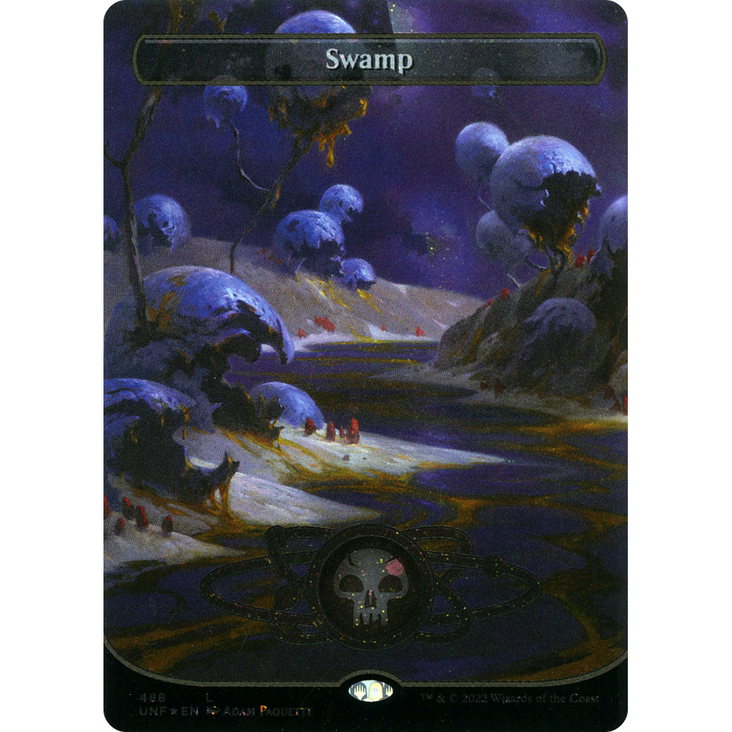 Swamp (488) (Borderless) (Galaxy Foil) (UNF-488) - Unfinity Foil
