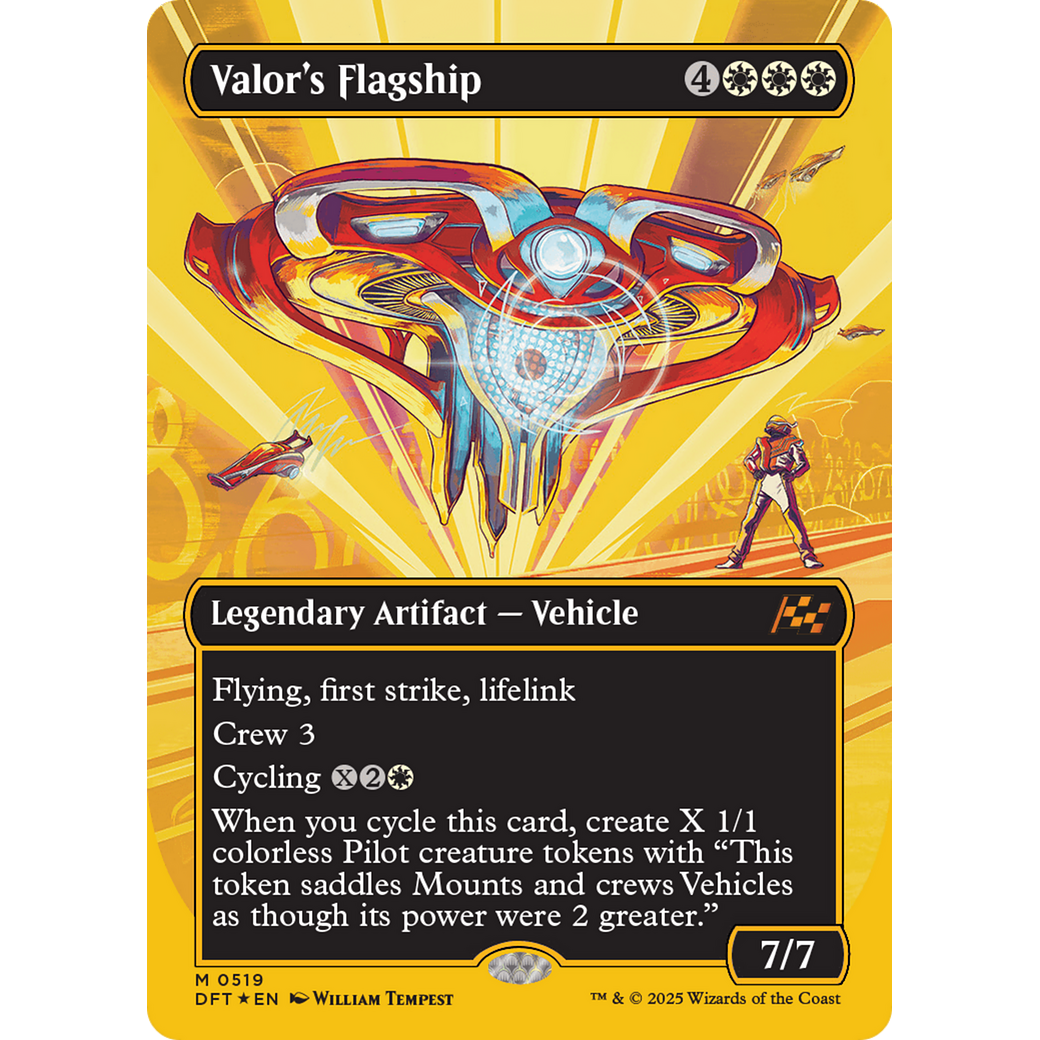 Valor's Flagship (DFT-519) - Aetherdrift (Borderless) Foil