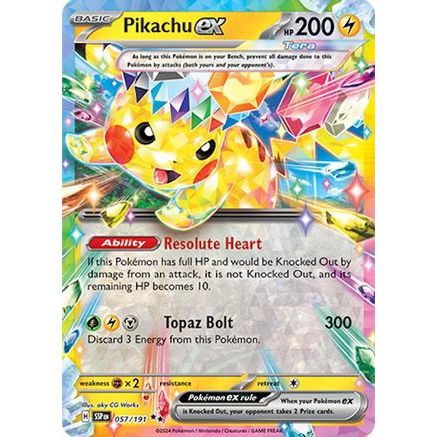 Pikachu ex - 057/191 57 - SV08 Surging Sparks Holofoil