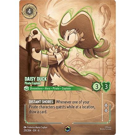 Daisy Duck - Pirate Captain (Enchanted) (211/204) - Azurite Sea Holofoil