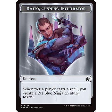 Emblem - Kaito, Cunning Infiltrator // Ninja Doubled-Sided Token (FDN-24 // 12) - Foundations Foil