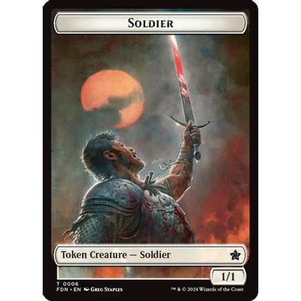 Soldier // Faerie Double-Sided Token (FDN-6 // 9) - Foundations