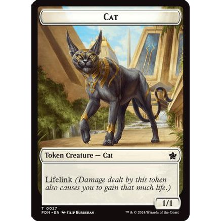 Cat (0027) // Phyrexian Goblin Double-Sided Token (FDN-27 // 31) - Foundations