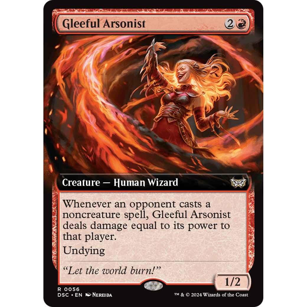 Gleeful Arsonist (DSC-056) - Duskmourn: House of Horror Commander: (Extended Art)