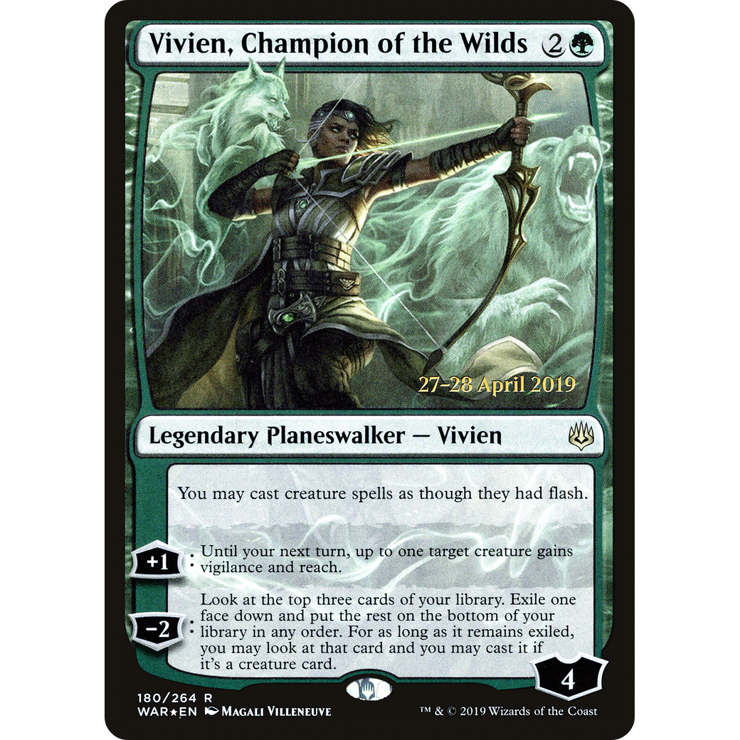 Vivien, Champion of the Wilds (PRE-180) - War of the Spark Promos Foil