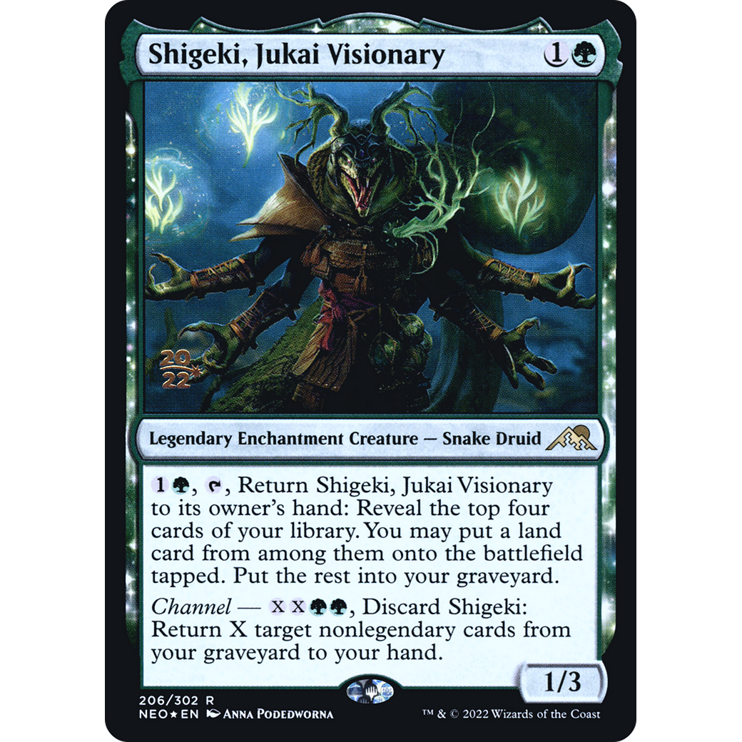 Shigeki, Jukai Visionary (PRE-206S) - Kamigawa: Neon Dynasty Promos: (enchantment) Foil
