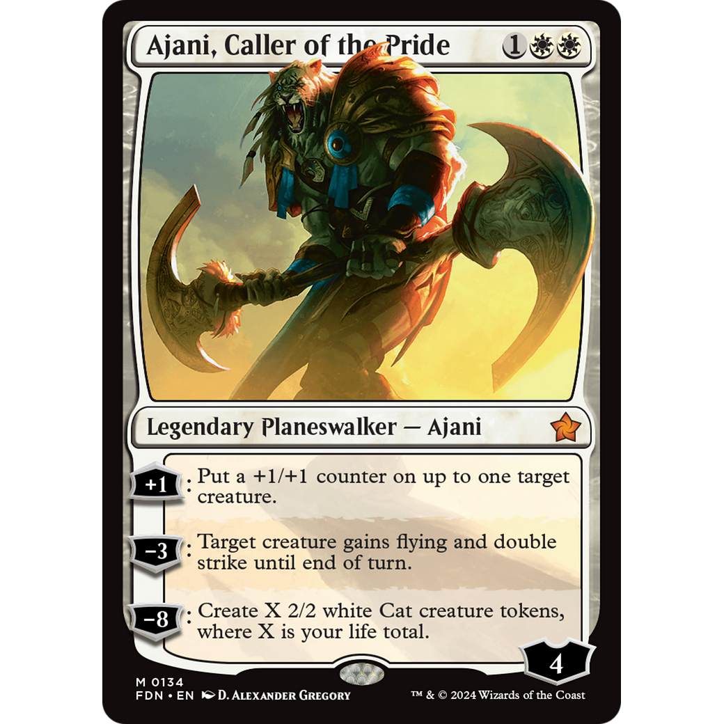 Ajani, Caller of the Pride (FDN-134) - Foundations Foil