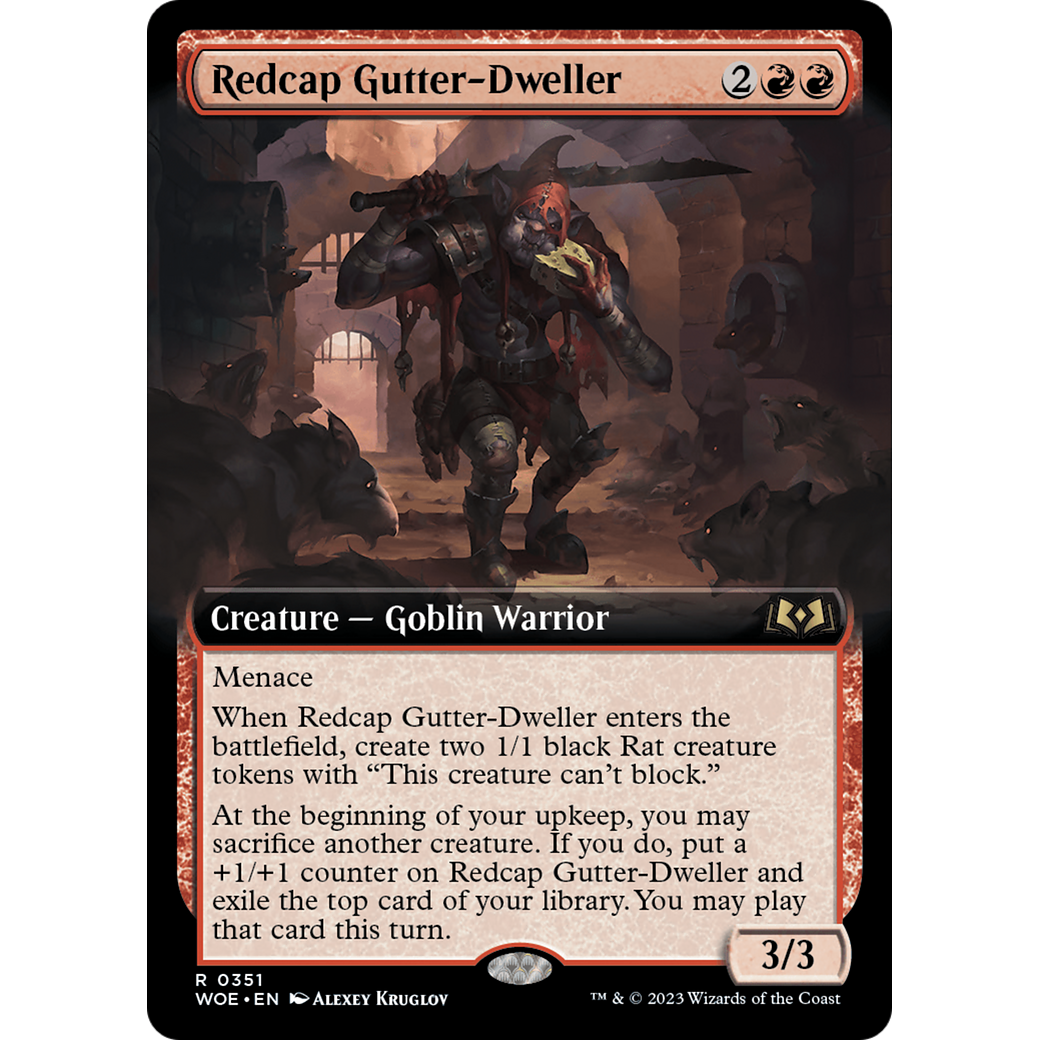 Redcap Gutter-Dweller (WOE-351) - Wilds of Eldraine: (Extended Art) Foil