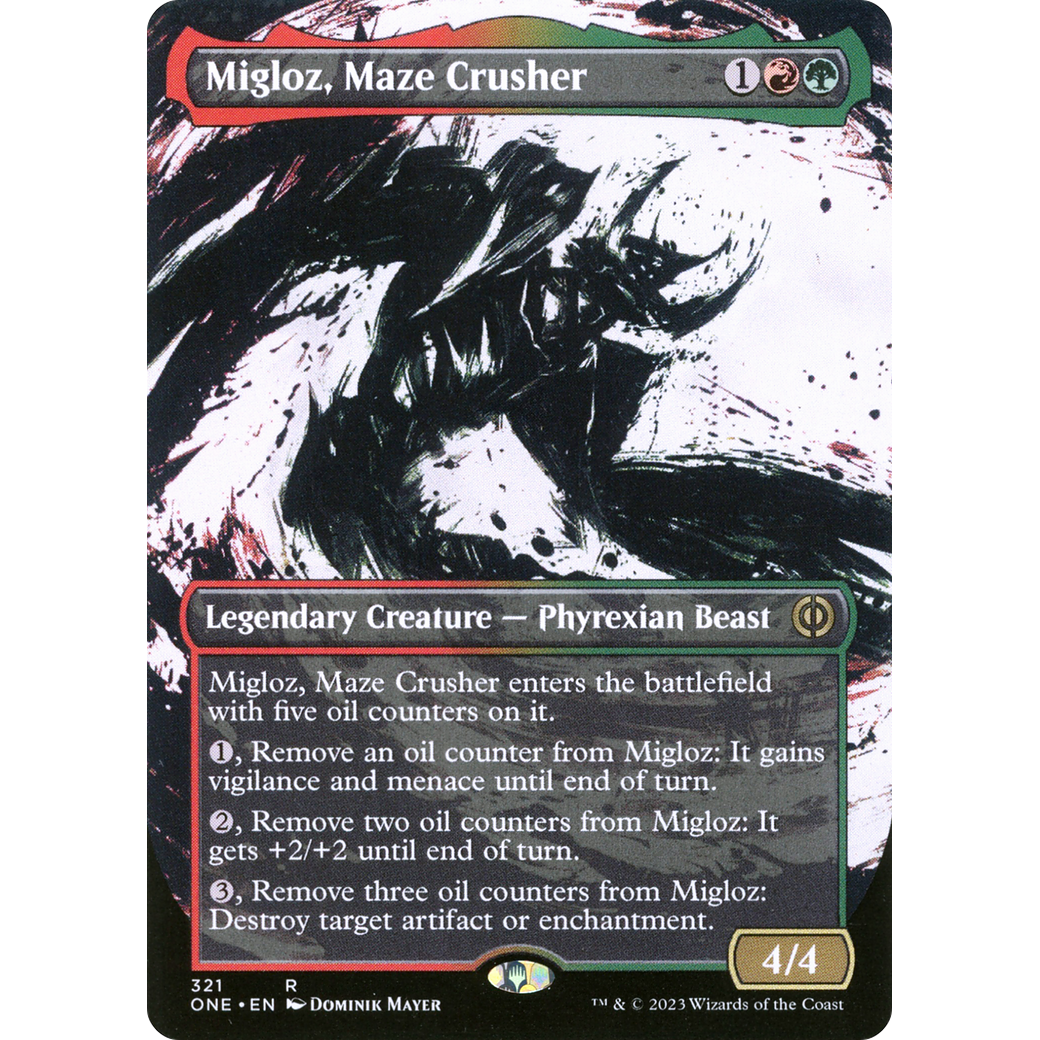 Migloz, Maze Crusher (ONE-321) - Phyrexia: All Will Be One: (Showcase) (Borderless)
