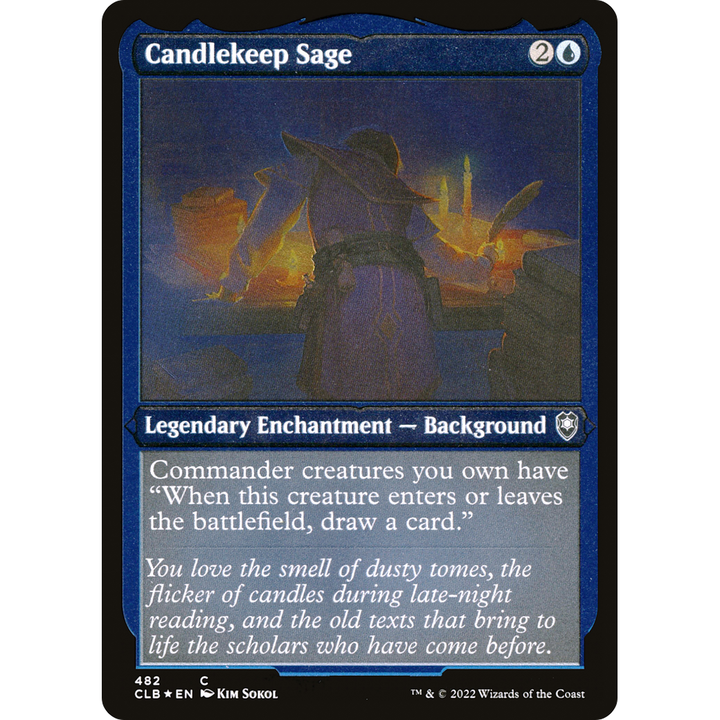 Candlekeep Sage (CLB-482) - Commander Legends: Battle for Baldur's Gate Etched Foil