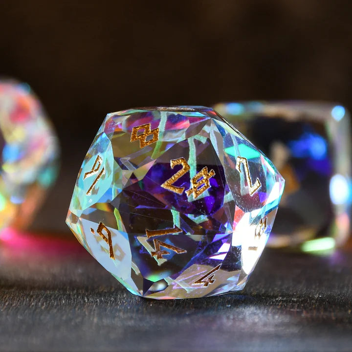 Misty Mountain - Diamond Prism - 7-set Multifaceted Glass Dice