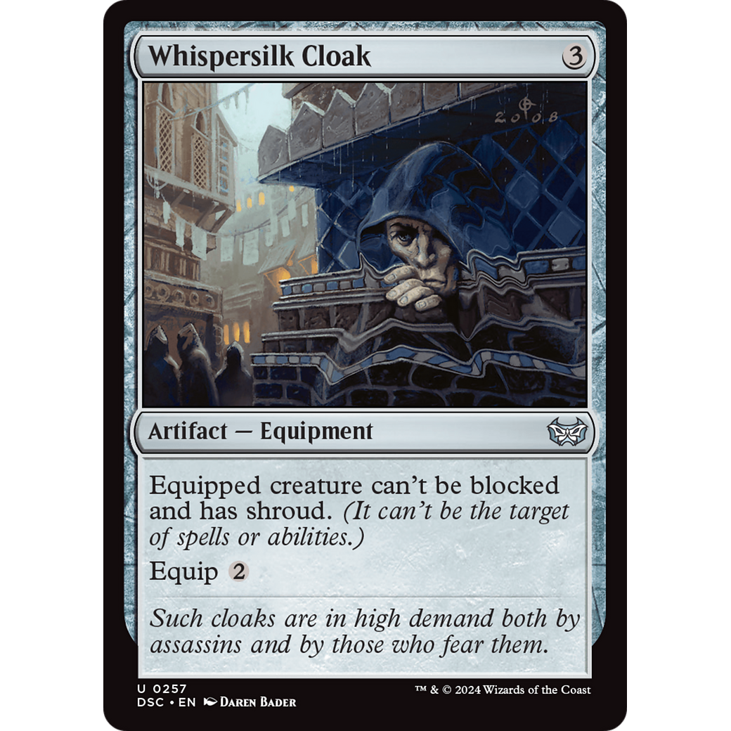 Whispersilk Cloak (DSC-257) - Duskmourn: House of Horror Commander
