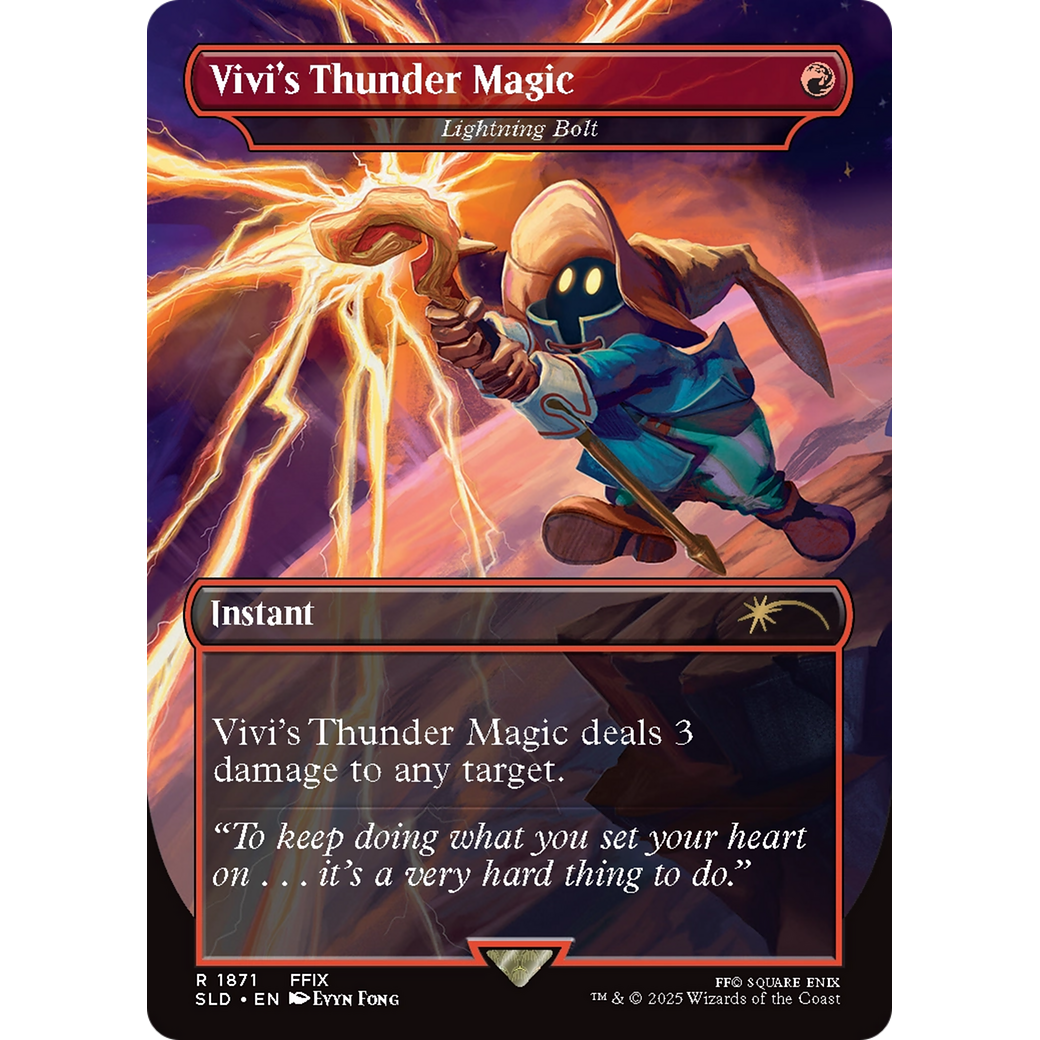 Vivi's Thunder Magic - Lightning Bolt (SLD-1871) - Secret Lair Drop / Vivi's Thunder Magic (Borderless)