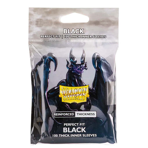 Dragon Shield: Perfect Fit: Thick Inner Black Sleeves 100ct (Pre-Order)