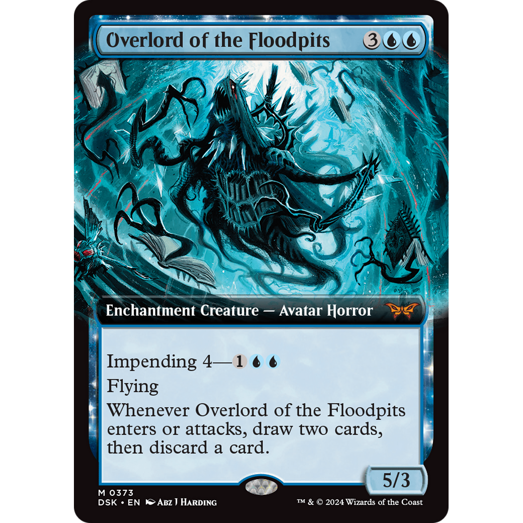 Overlord of the Floodpits (DSK-373) - Duskmourn: House of Horror: (Extended Art, enchantment) Foil
