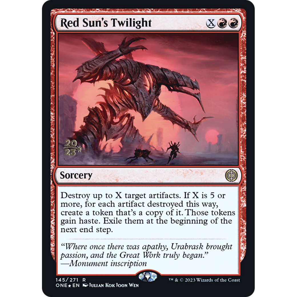 Red Sun's Twilight (PRE-145S) - Phyrexia: All Will Be One Promos Foil