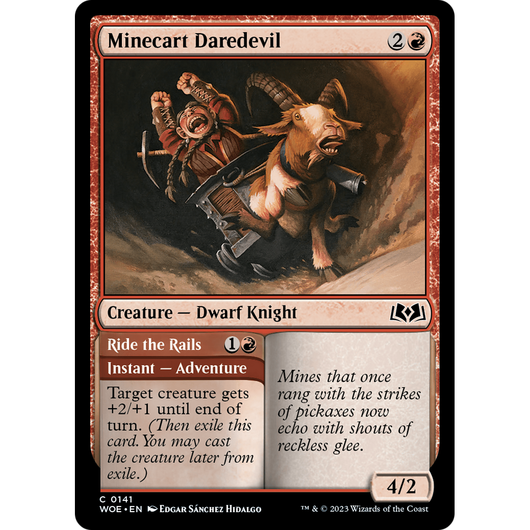 Minecart Daredevil // Ride the Rails (WOE-141) - Wilds of Eldraine Foil