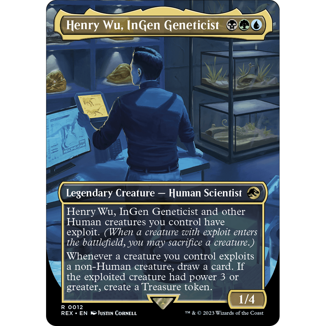 Henry Wu, InGen Geneticist (Borderless) (REX-012) - Jurassic World Collection (Borderless) Foil