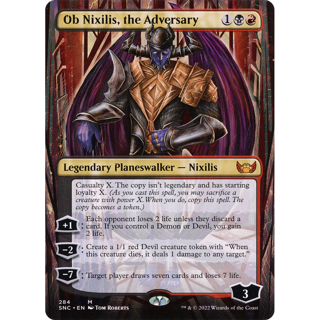Ob Nixilis, the Adversary (Borderless) (SNC-284) - Streets of New Capenna (Borderless)