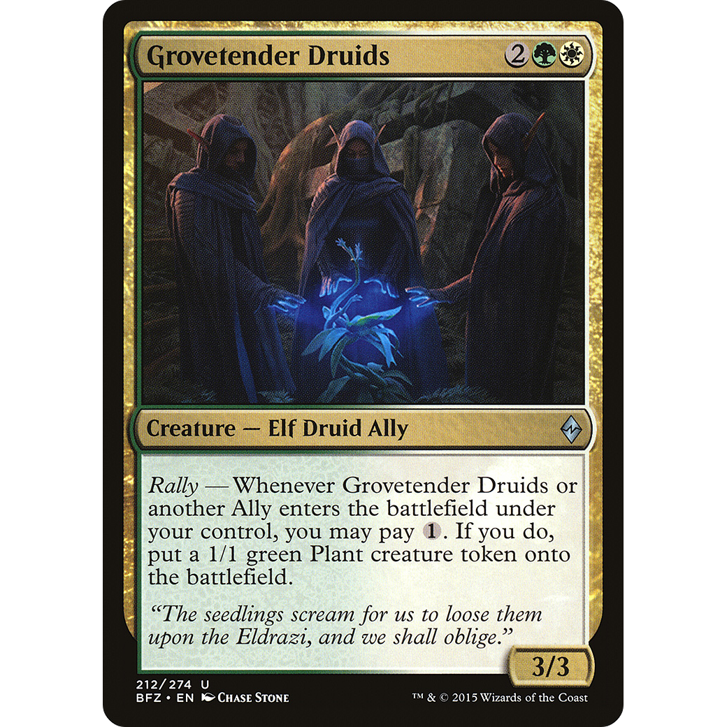 Grovetender Druids (BFZ-212) - Battle for Zendikar Foil