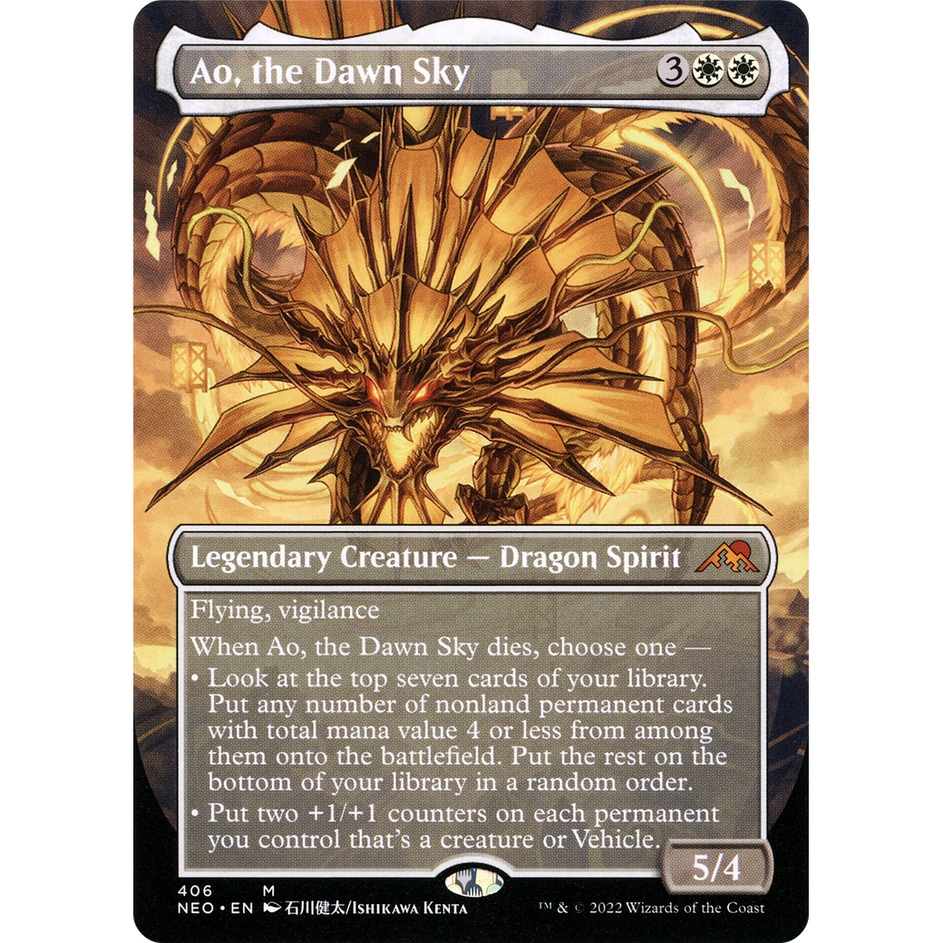 Ao, the Dawn Sky (NEO-406) - Kamigawa: Neon Dynasty (Borderless) Foil