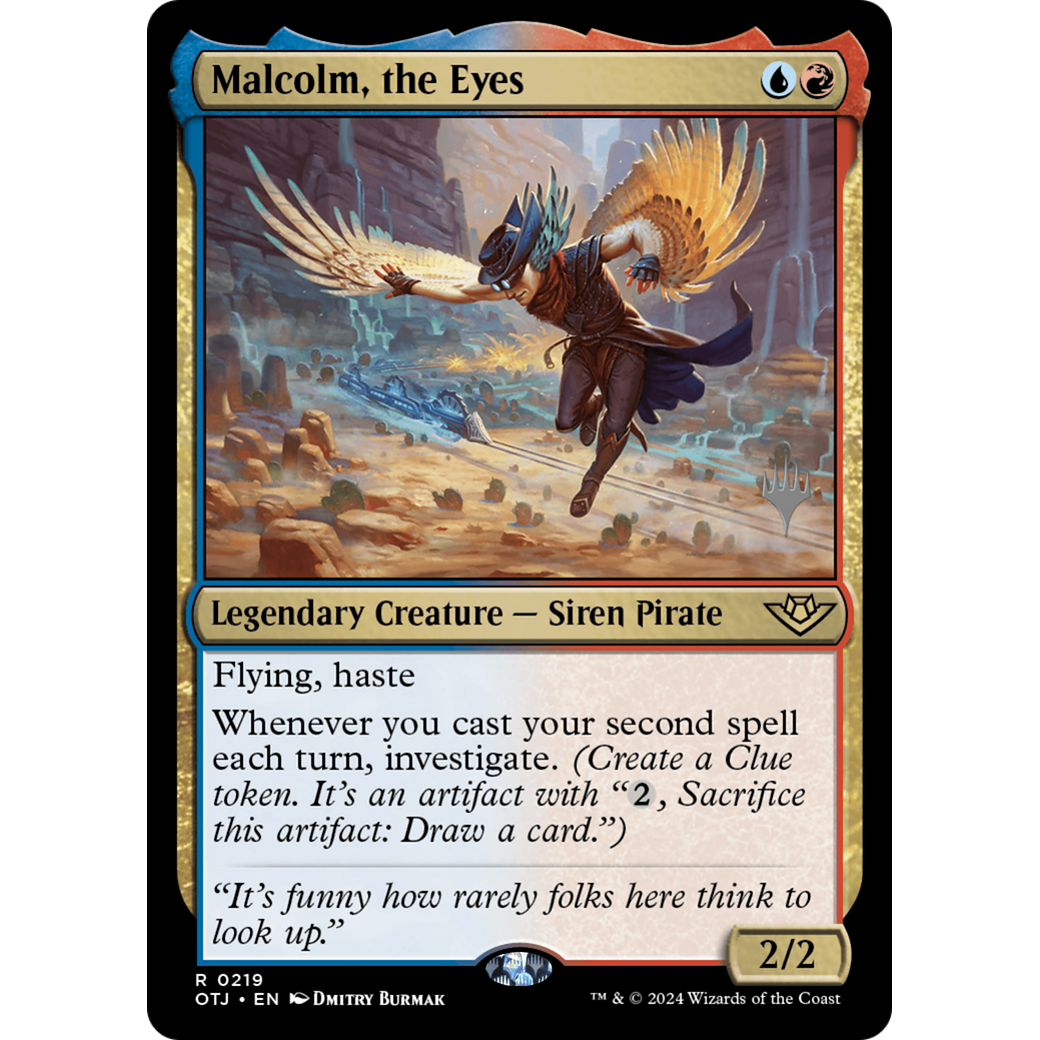 Malcolm, the Eyes (PPOTJ-219P) - Outlaws of Thunder Junction Promos Foil