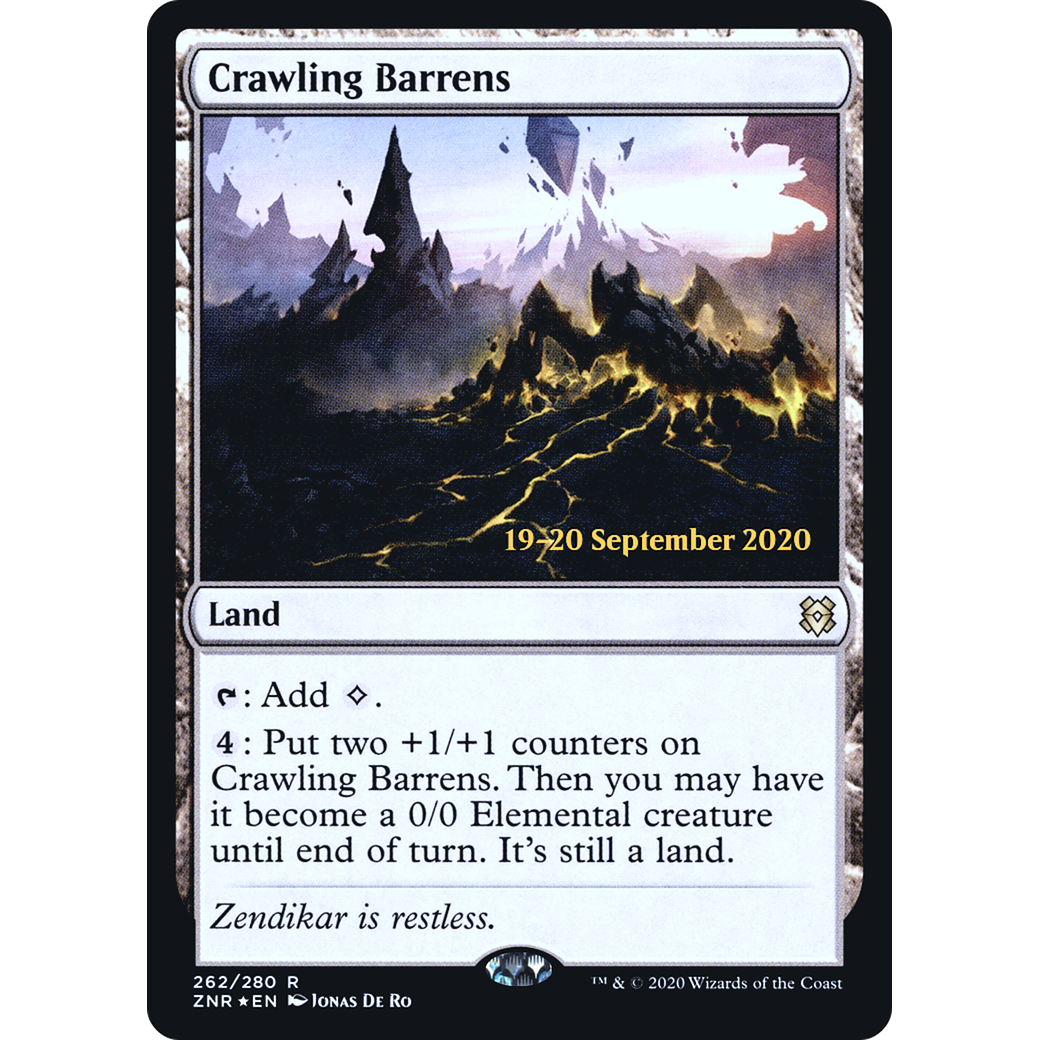 Crawling Barrens (PRE-262) - Zendikar Rising Promos Foil