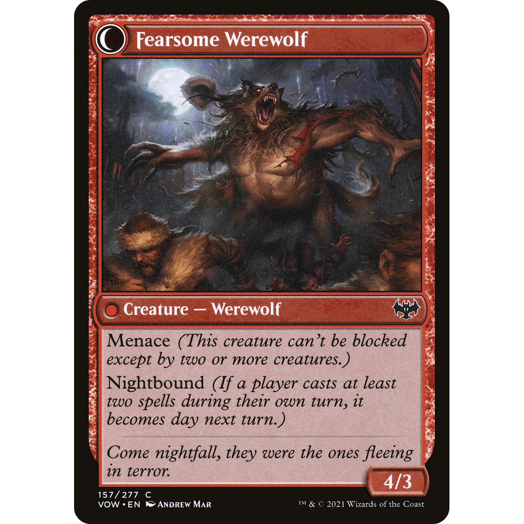 Fearful Villager (VOW-157) - Innistrad: Crimson Vow: (Double Faced Transform) Foil
