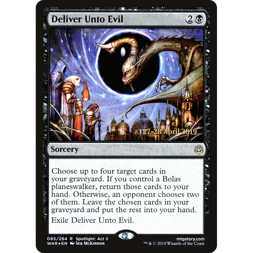 Deliver Unto Evil (PRE-085) - War of the Spark Promos Foil