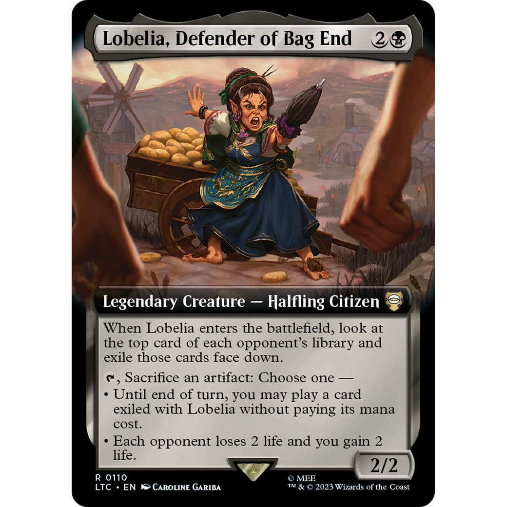 Lobelia, Defender of Bag End (Extended Art) (LTC-110) - Tales of Middle-earth Commander: (Extended Art) Foil