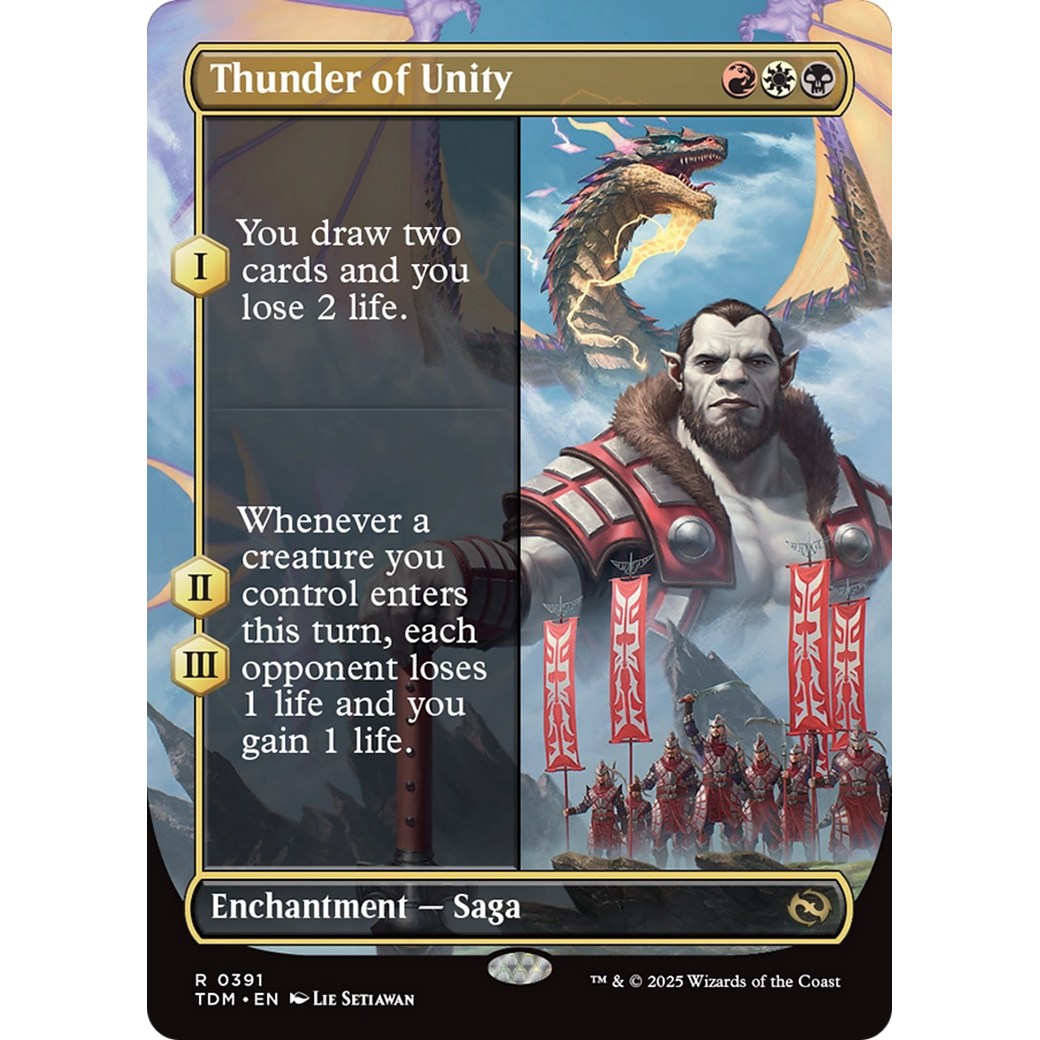 Thunder of Unity (TDM-391) - Tarkir: Dragonstorm: (enchantment) (Borderless)