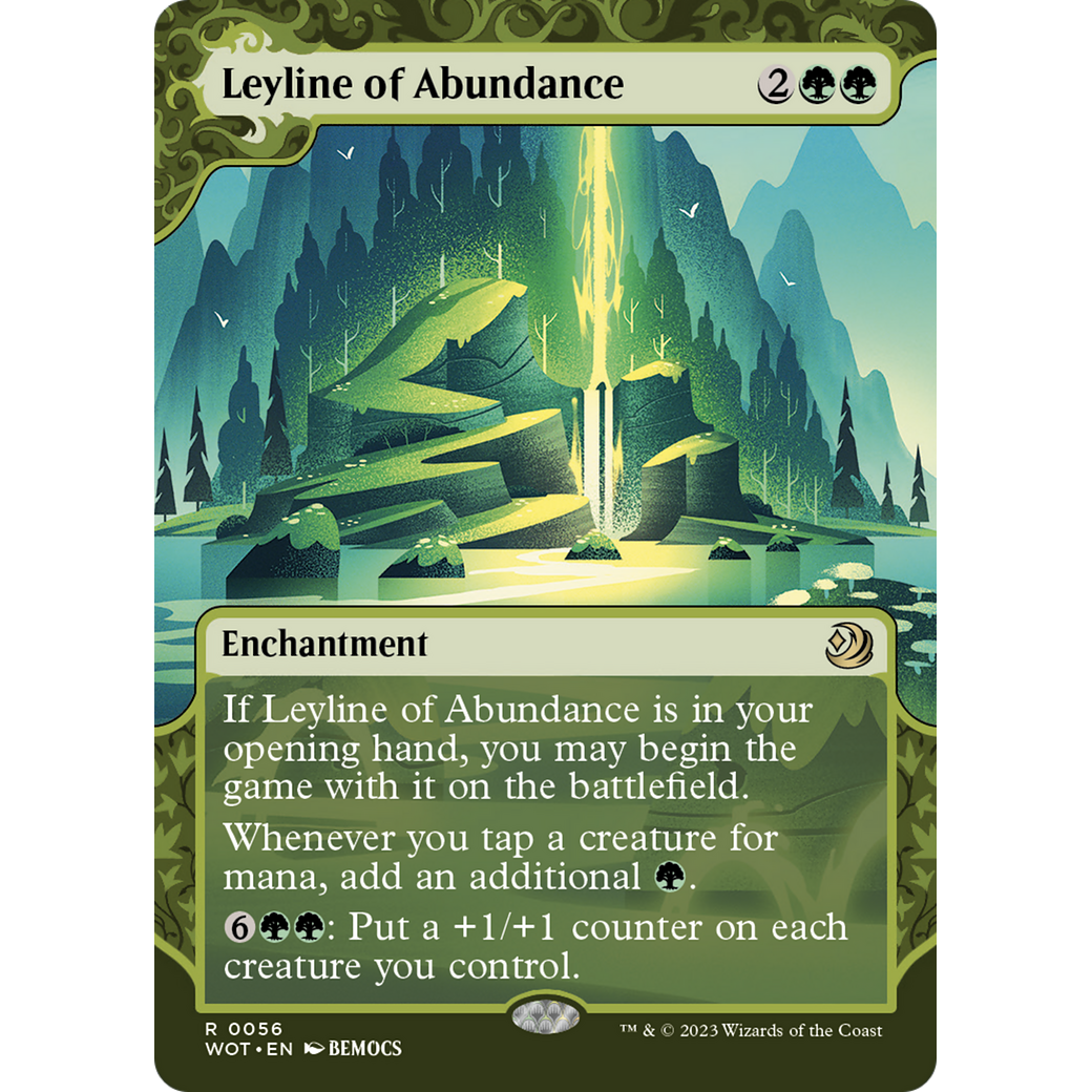 Leyline of Abundance (WOT-056) - Wilds of Eldraine: Enchanting Tales: (Showcase) (Borderless) Foil