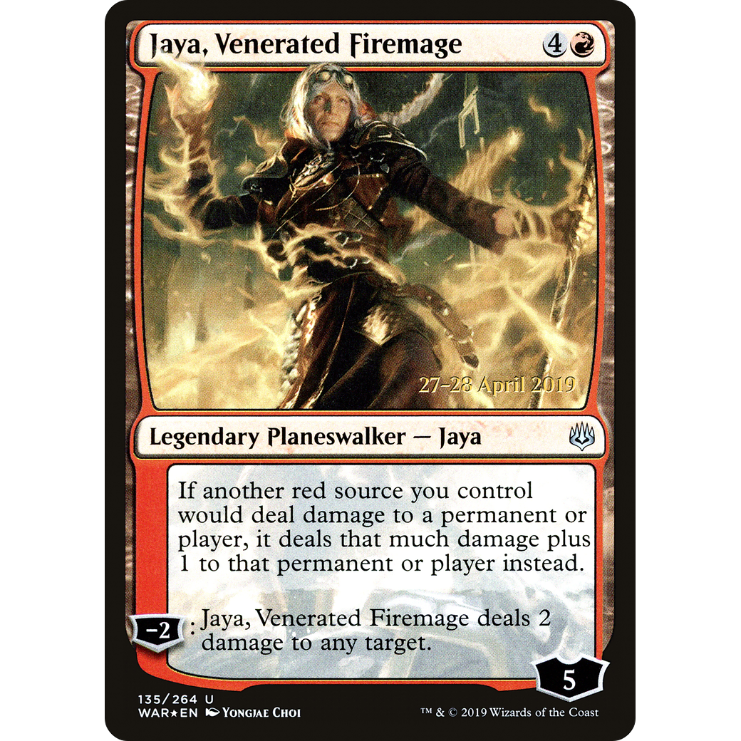 Jaya, Venerated Firemage (PRE-135) - War of the Spark Promos Foil