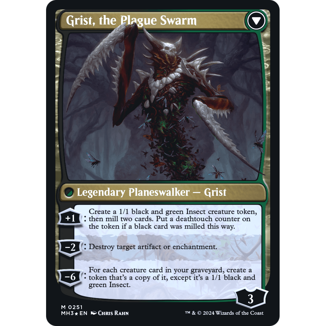 Grist, Voracious Larva // Grist, the Plague Swarm (PRE-251S) - Modern Horizons 3 Promos Foil