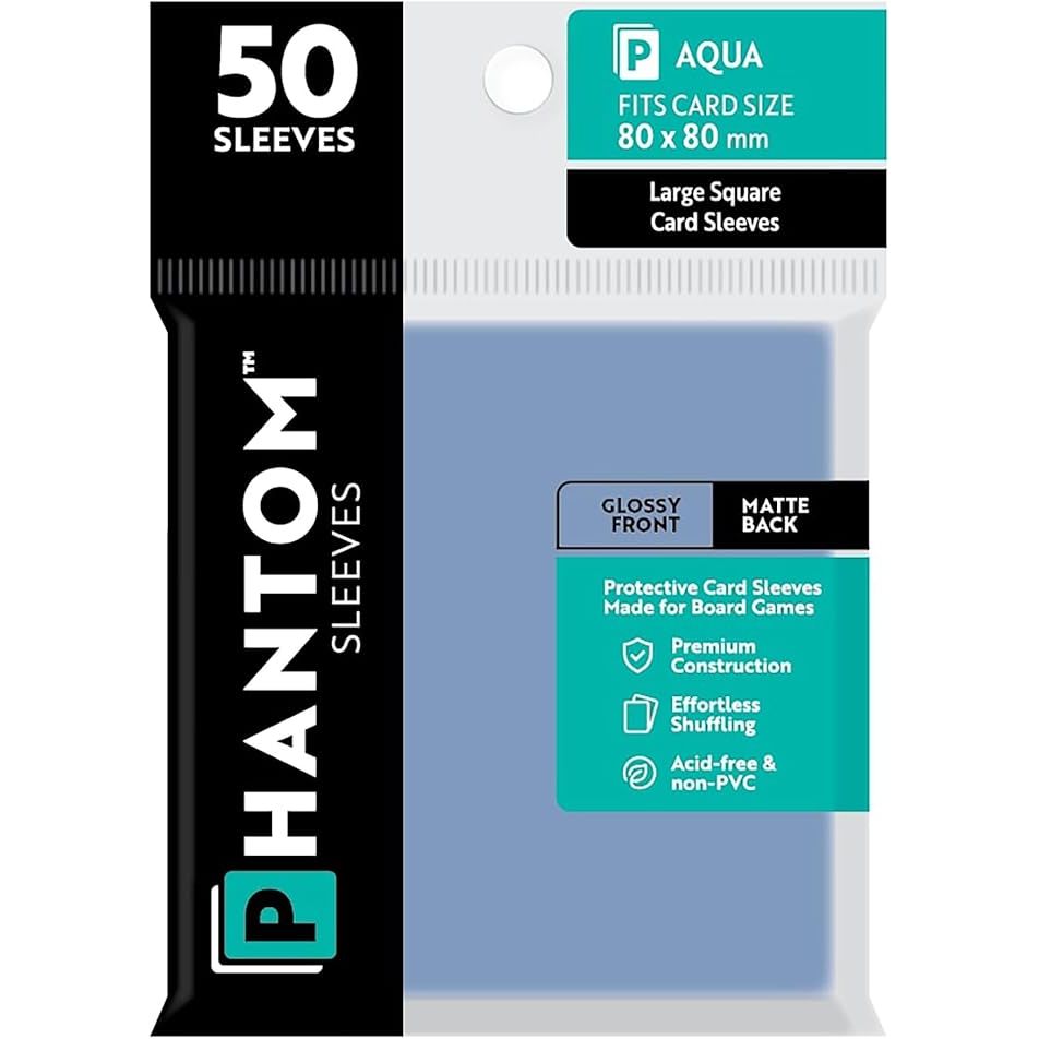 Phantom Sleeves: Aqua Glossy/Matte 50ct 80mmx80mm