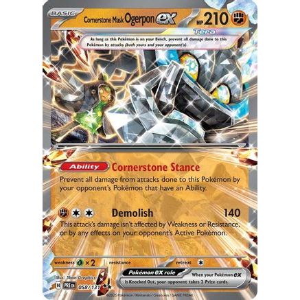 Cornerstone Mask Ogerpon ex - 058/131 58 - SV Prismatic Evolutions Holofoil