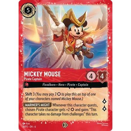 Mickey Mouse - Pirate Captain (18) - Disney Lorcana Promo Cards Holofoil