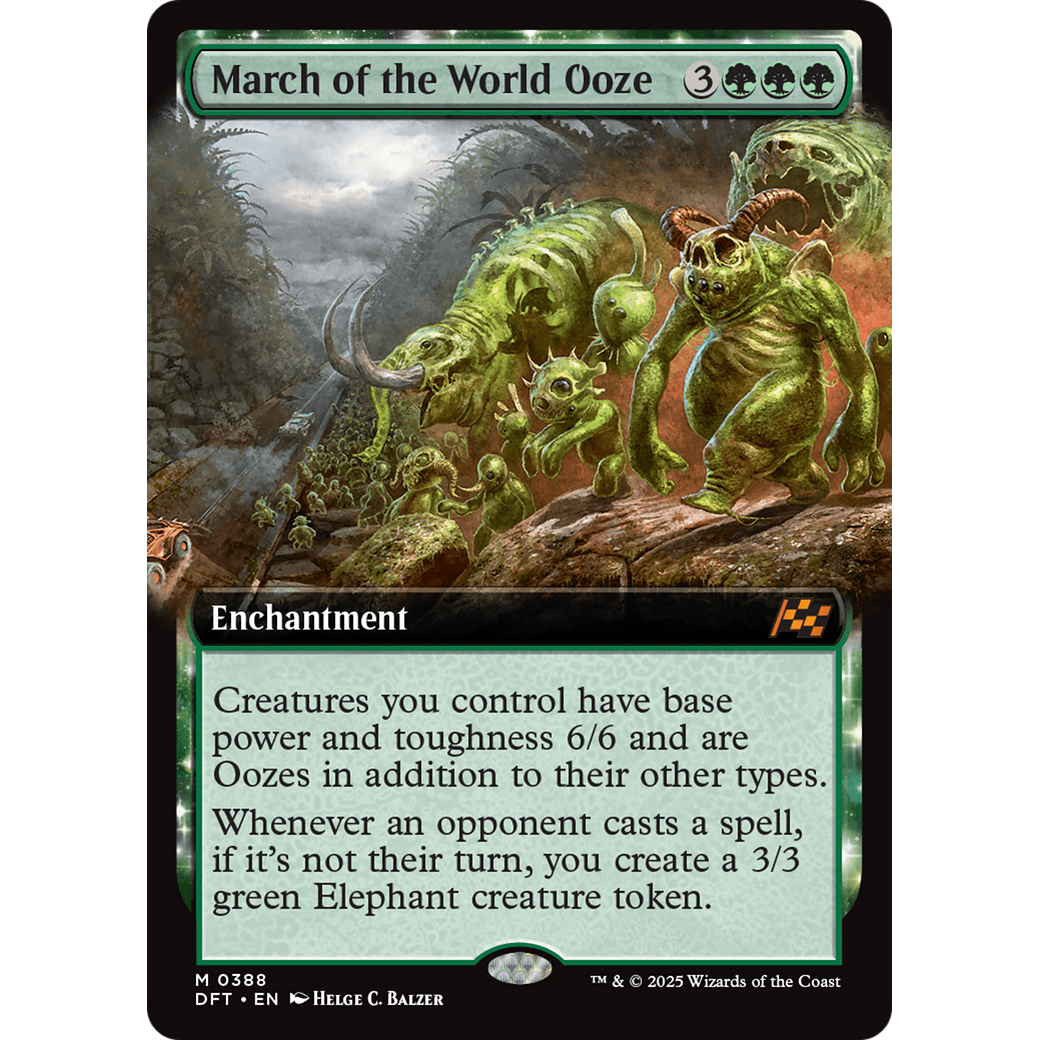 March of the World Ooze (DFT-388) - Aetherdrift: (enchantment, Extended Art)